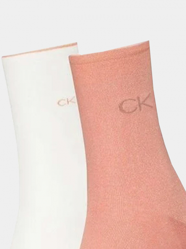 2 paires de chaussettes iridescent rose blanc femme - Calvin Klein