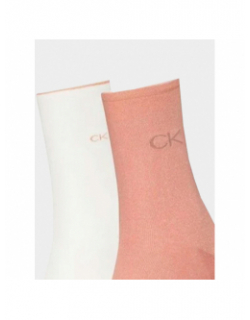 2 paires de chaussettes iridescent rose blanc femme - Calvin Klein