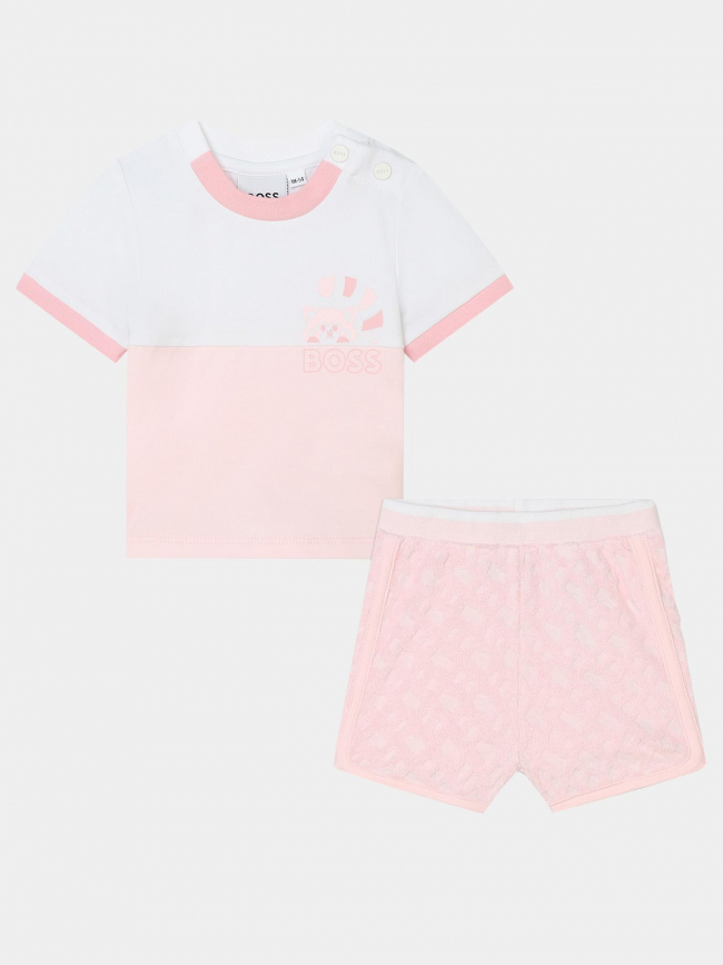 Ensemble t-shirt short rose bébé - Boss
