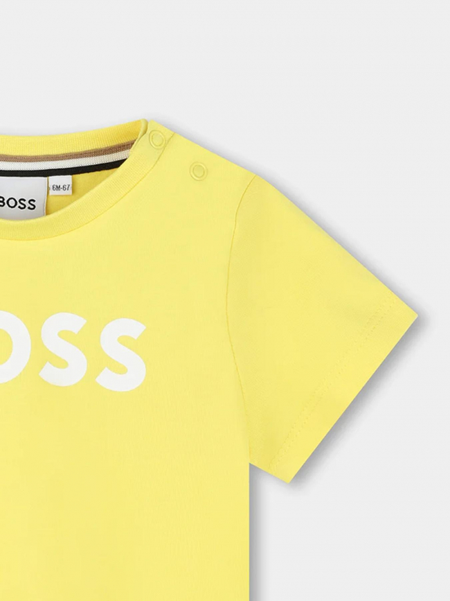 T-shirt à pressions logo 2-3 ans firefly jaune garçon - Boss