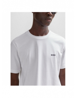 T-shirt uni logo 14-16 ans blanc garçon - Boss