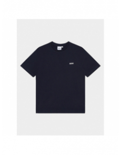 T-shirt uni logo 10-12 ans cargot bleu marine garçon - Boss