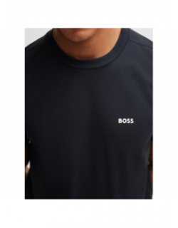 T-shirt uni logo 14-16 ans cargot bleu marine garçon - Boss