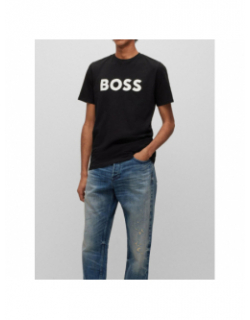 T-shirt logo 14-16 ans noir garçon - Boss