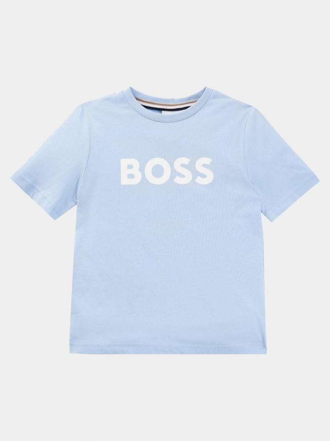 T-shirt logo 14-16 ans oxford bleu garçon - Boss