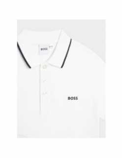 Polo uni logo 14-16 ans blanc garçon - Boss