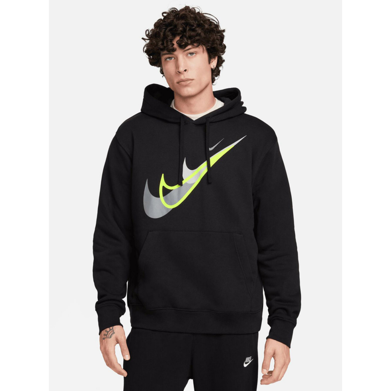 Sweat à capuche nsw si double logo fluo noir homme - Nike