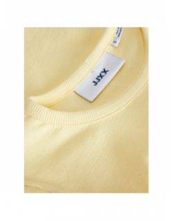T-shirt crop côtelé florie jaune femme - JJXX