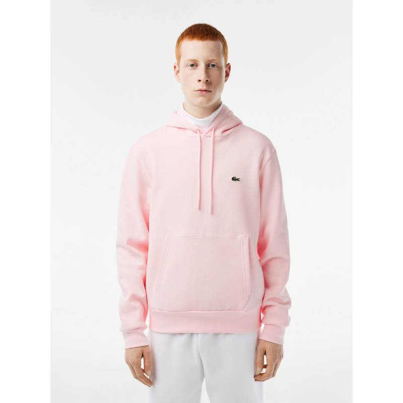 Sweat à capuche core solid rose homme - Lacoste