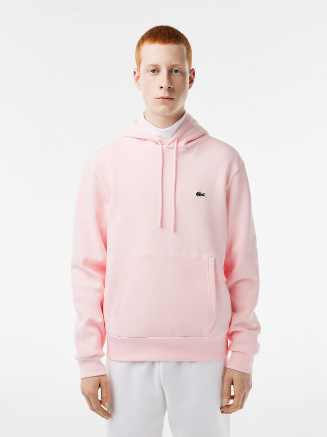 Sweat à capuche core solid rose homme - Lacoste