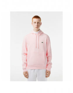 Sweat à capuche core solid rose homme - Lacoste