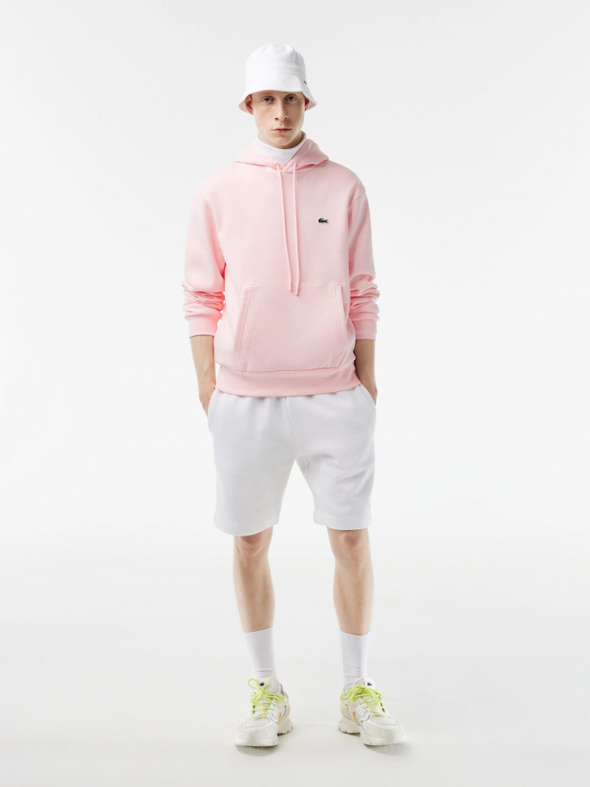Sweat à capuche core solid rose homme - Lacoste