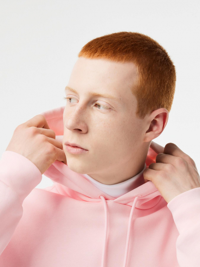Sweat à capuche core solid rose homme - Lacoste