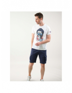 T-shirt nautica squelette blanc homme - Deeluxe