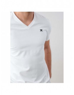 T-shirt col v yazel blanc homme - Deeluxe