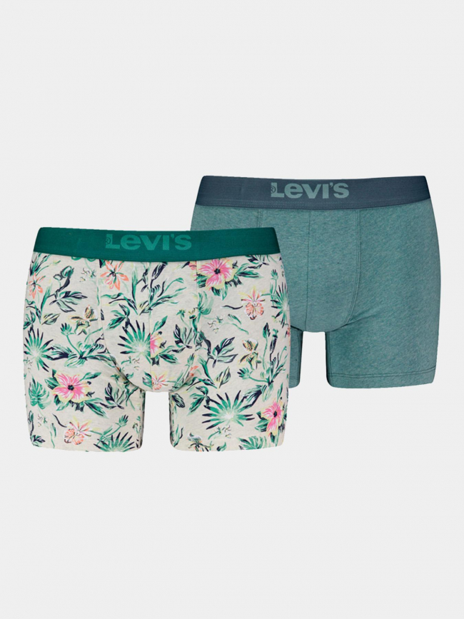 Pack 2 boxers floral gris vert homme - Levi's
