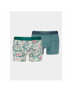 Pack 2 boxers floral gris vert homme - Levi's