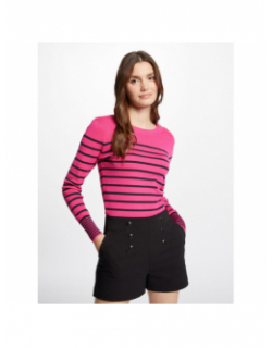 Pull rayé mtera rose femme - Morgan