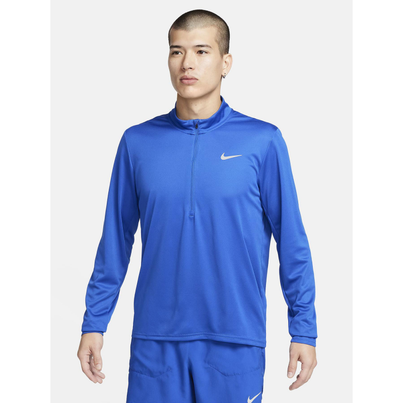 Sweat de running 1/4 zip df pacer bleu homme - Nike