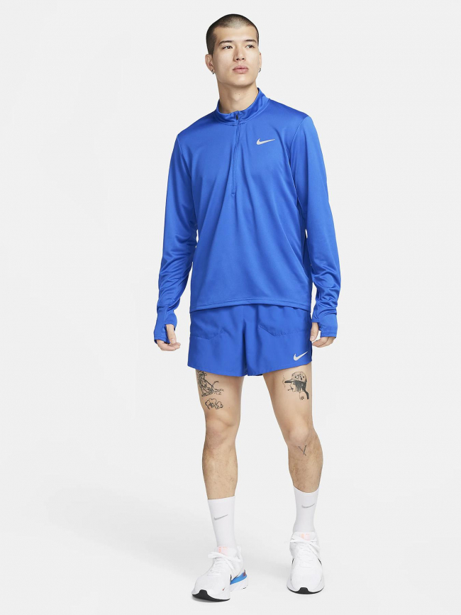 Sweat de running 1/4 zip df pacer bleu homme - Nike