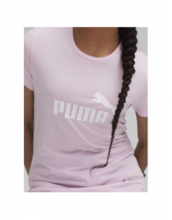 T-shirt essential logo blanc rose fille - Puma