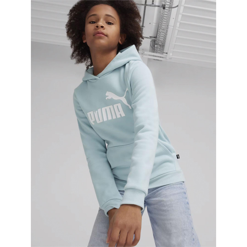 Sweat à capuche essential logo turquoise fille - Puma