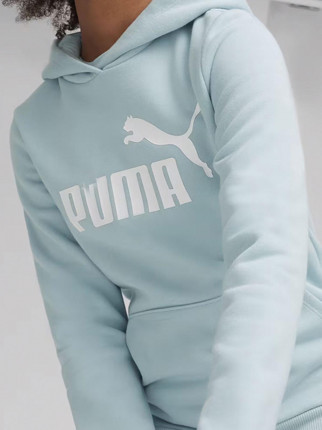 Sweat à capuche essential logo turquoise fille - Puma