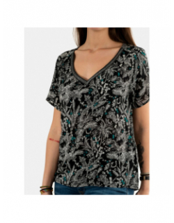 T-shirt raab floral noir femme - Sun Valley