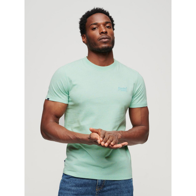 T-shirt essential logo vert clair homme - Superdry