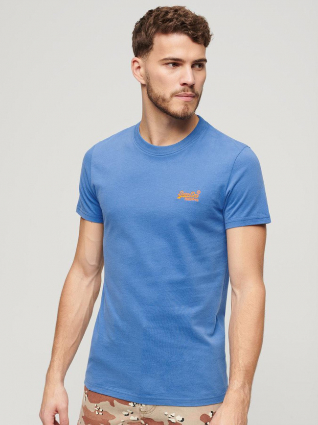 T-shirt essential logo bleu homme - Superdry