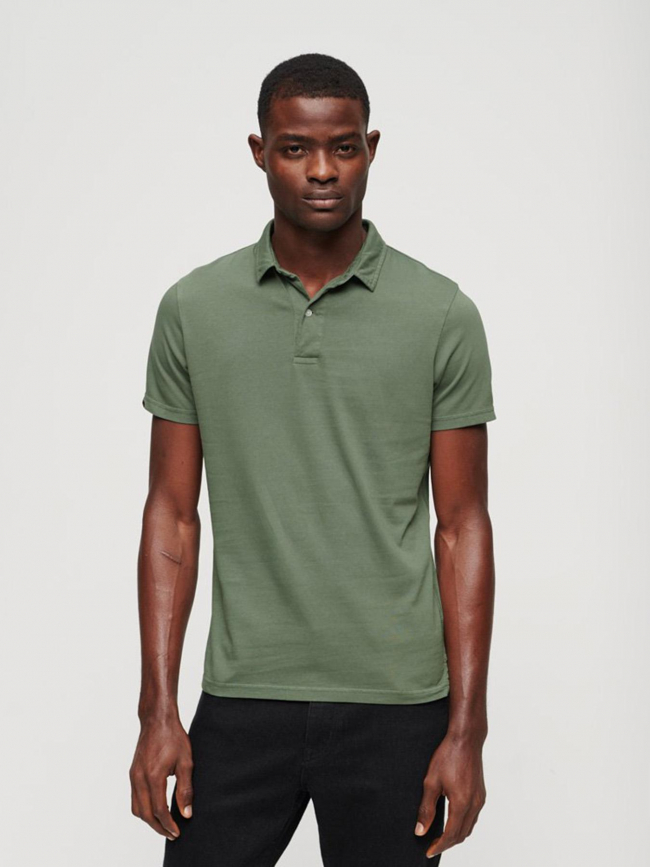 Polo uni jersey vert homme - Superdry