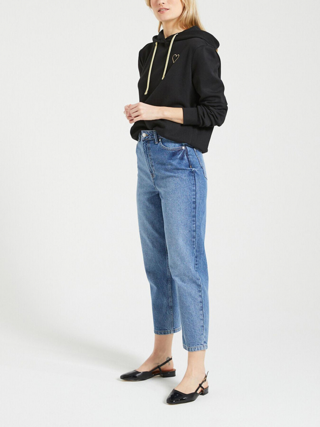 Sweat à capuche coeur noli noir femme - Only