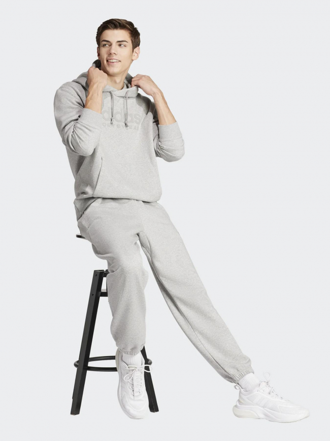 Sweat à capuche sportswear logo gris homme - Adidas