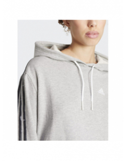 Sweat à capuche stripes motif animal gris femme - Adidas