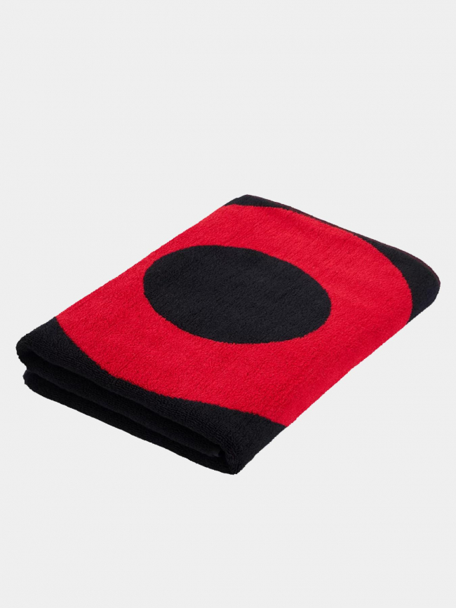 Serviette de bain large logo noir rouge - Hugo