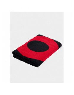 Serviette de bain large logo noir rouge - Hugo