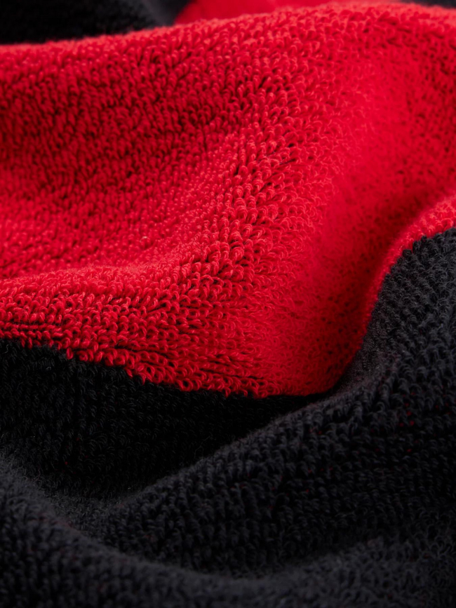 Serviette de bain large logo noir rouge - Hugo