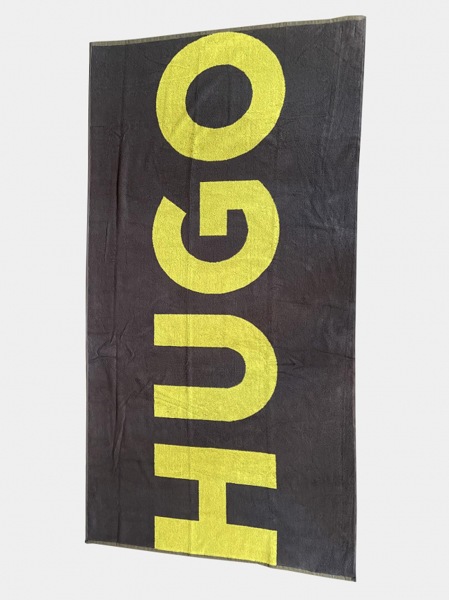 Serviette de bain large logo gris vert - Hugo