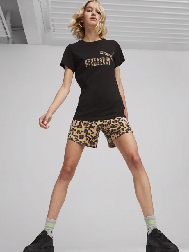 T-shirt essential animal graf noir femme - Puma