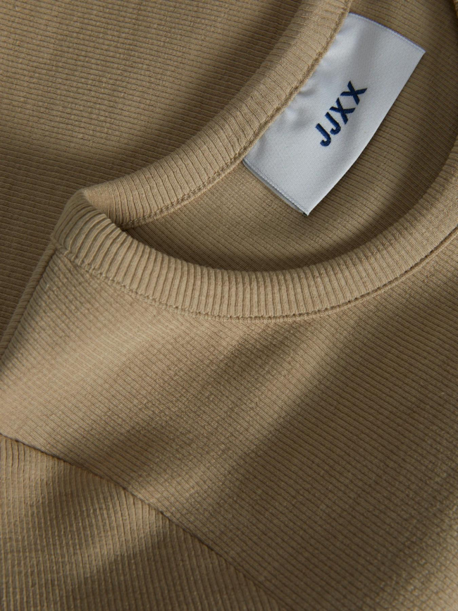 T-shirt crop côtelé florie beige femme - Jjxx
