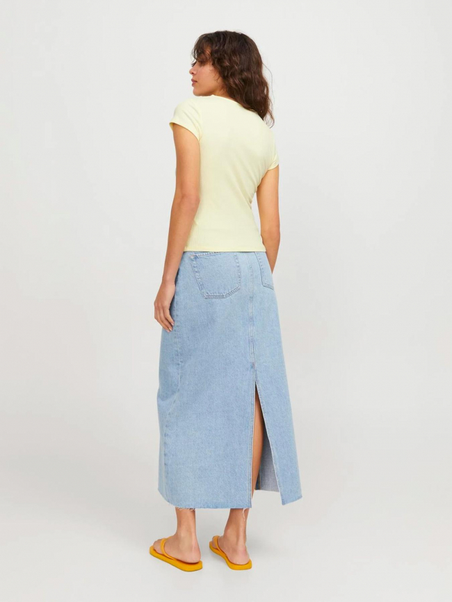 T-shirt col v côtelé hayden jaune femme - Jjxx