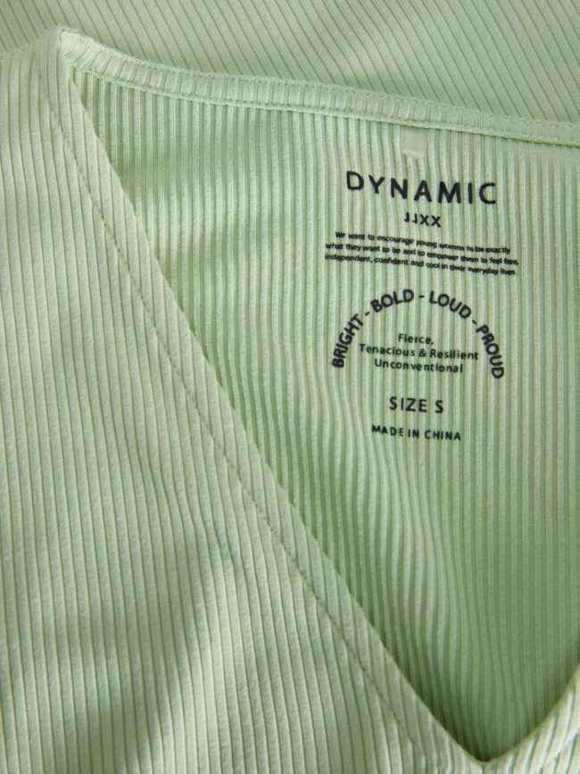 T-shirt col v côtelé hayden vert femme - Jjxx