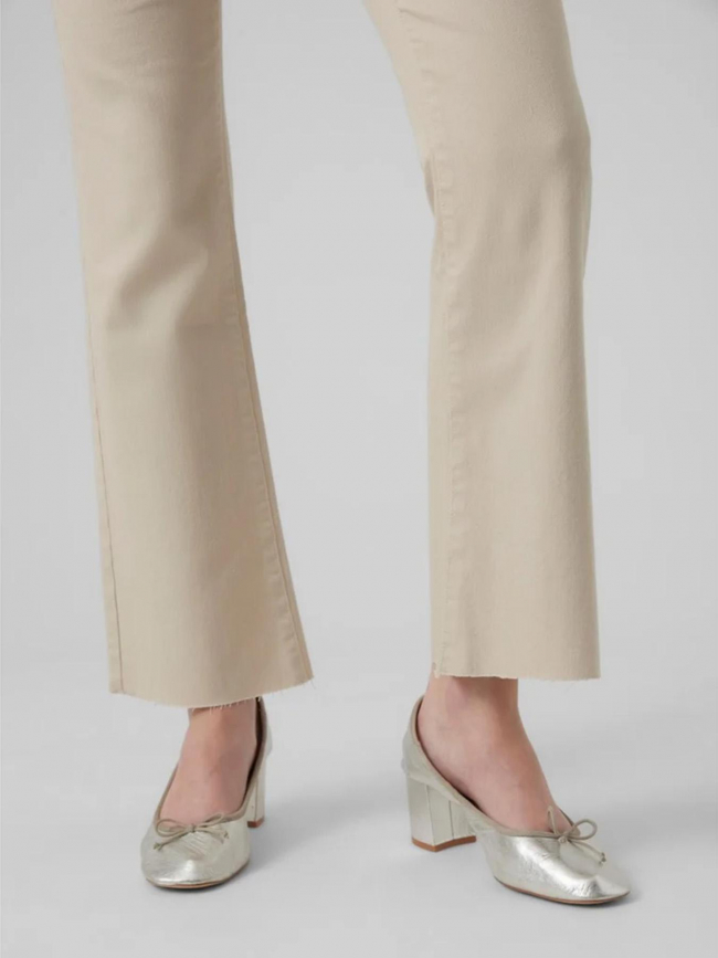 Pantalon sheila flare beige femme - Vero moda