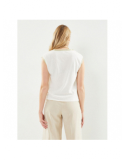 T-shirt col v galdora blanc col v doré blanc femme - Vero Moda