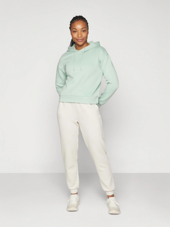 Sweat à capuche crop ample lounge vert femme - Only Play