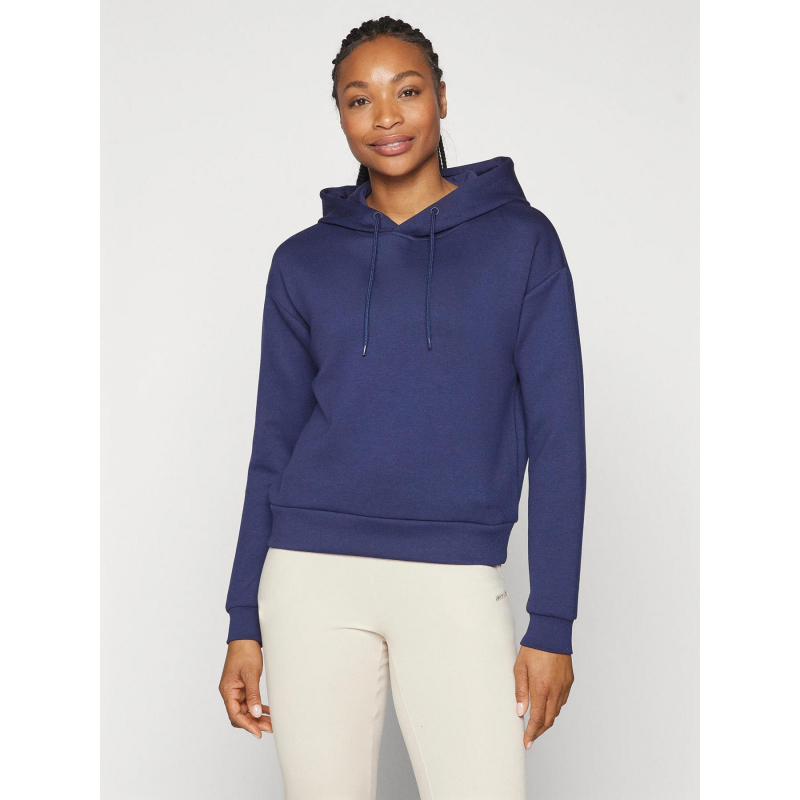 Sweat à capuche crop lounge bleu marine femme - Only Play
