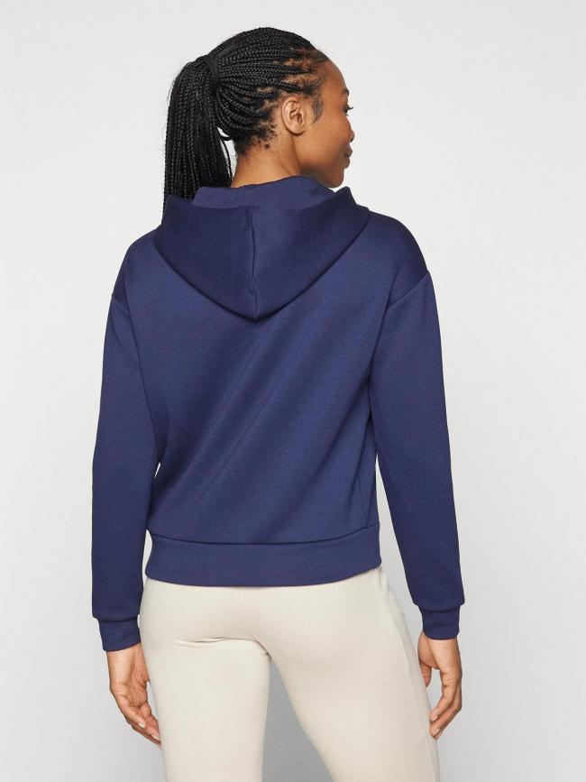 Sweat à capuche crop lounge bleu marine femme - Only Play