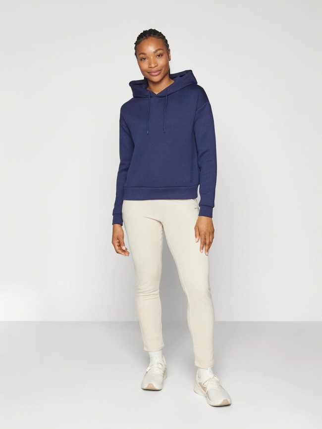 Sweat à capuche crop lounge bleu marine femme - Only Play