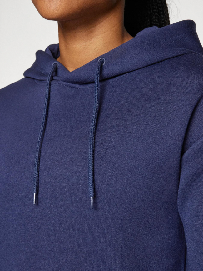 Sweat à capuche crop lounge bleu marine femme - Only Play