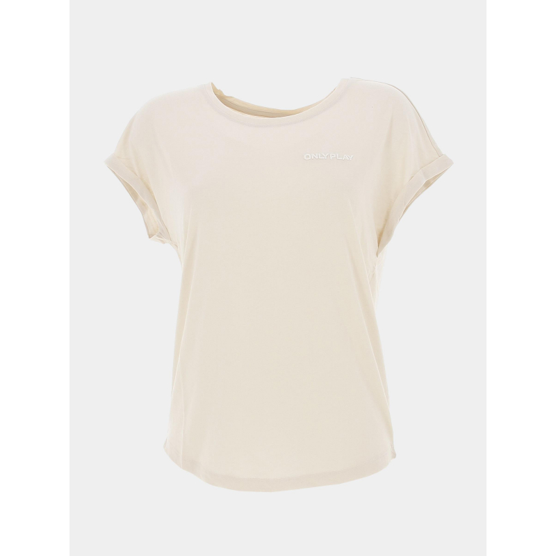 T-shirt loose frei logo beige femme - Only Play